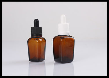 Cina Square Amber Glass Botol Minyak Esensial 30ml E jus Botol Kaca Penggunaan Serum pemasok