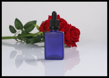 Cina Botol Kaca Minyak Esensial Flat Square Warna Biru Matte Untuk Pengemasan Parfum pemasok